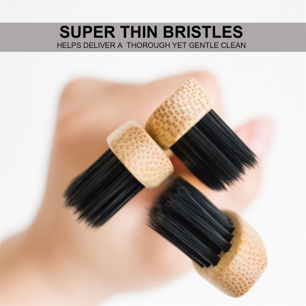 Isshah Biodegradable Eco-Friendly Natural Compostable Bamboo Toothbrush - Pack Of 8