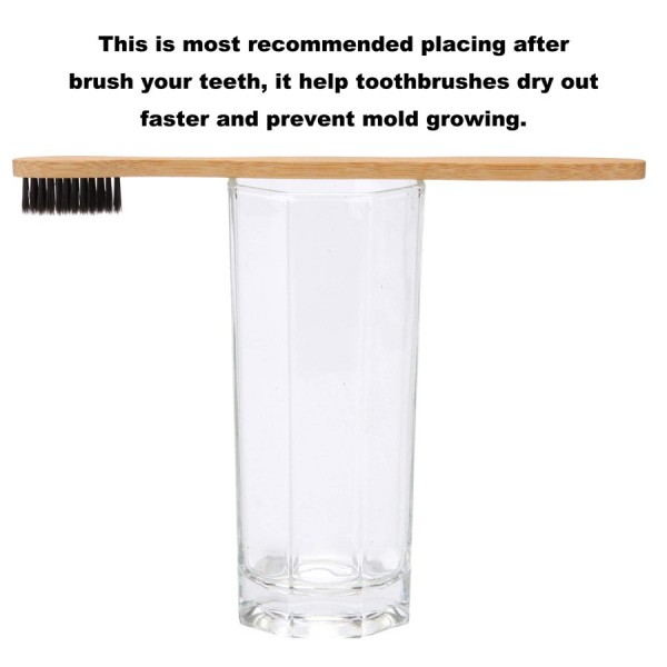 Isshah Biodegradable Eco-Friendly Natural Compostable Bamboo Toothbrush - Pack Of 8