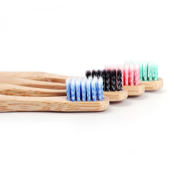Isshah Children Size Biodegradable Handle BPA Free Eco Friendly Kids Natural Bamboo Toothbrush, Pack of 4 (Germany Imported Spiral Soft Nylon Bristles)