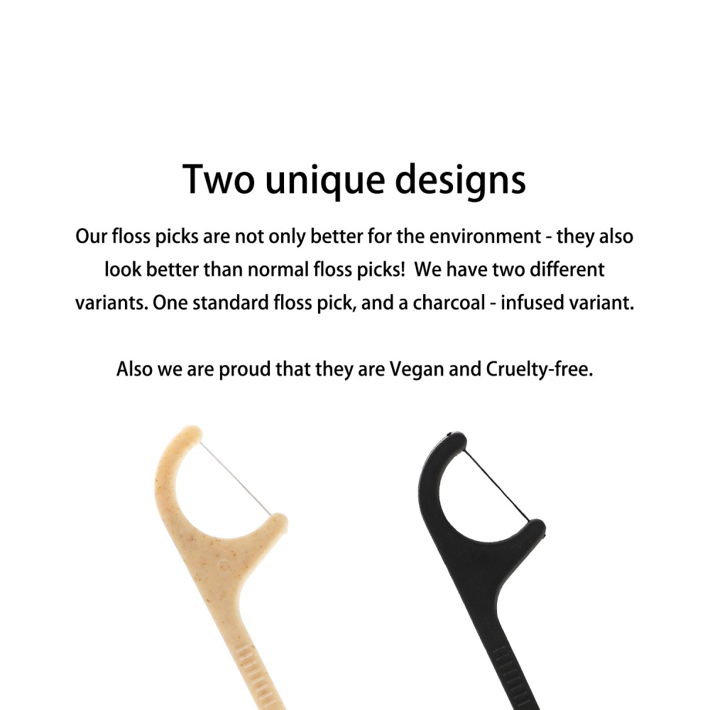 Natural Dental Floss Picks 200 Count BPA Free, Vegan, Sustainable